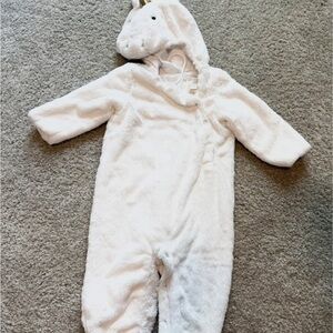 Pottery barn White Unicorn Hooded costume